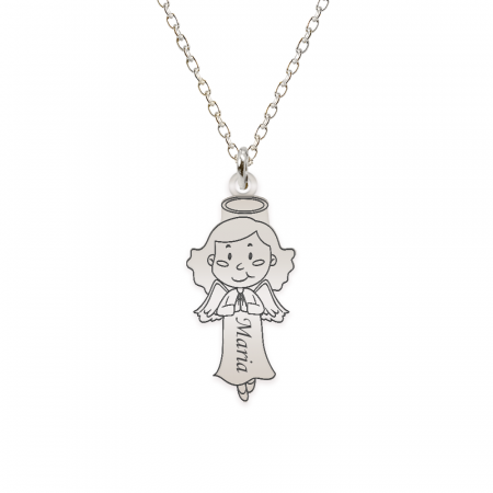 Lantisoare si coliere din argint - Little Angel - Colier personalizat fetita ingeras din argint 925