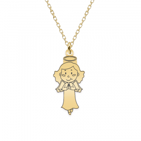 Little Angel - Colier personalizat fetita ingeras din argint 925 placat cu aur galben 24K [1]