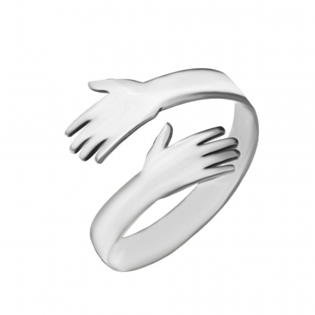 Inele personalizate - Little Hands - Inel personalizat cu manute reglabil asimetric din argint 925