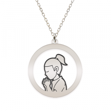 Lantisoare si coliere din argint - Little Prayer - Colier personalizat copil rugaciune din argint 925