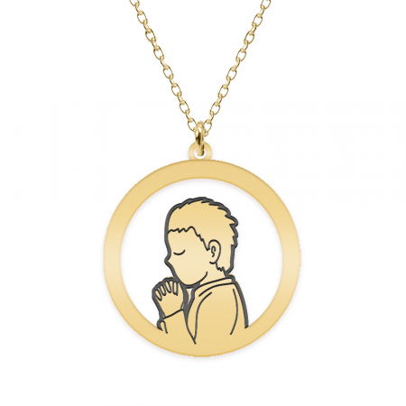 Little Prayer - Colier personalizat copil rugaciune din argint 925 placat cu aur galben 24K [1]