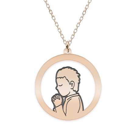 Little Prayer - Colier personalizat copil rugaciune din argint 925 placat cu aur roz [1]
