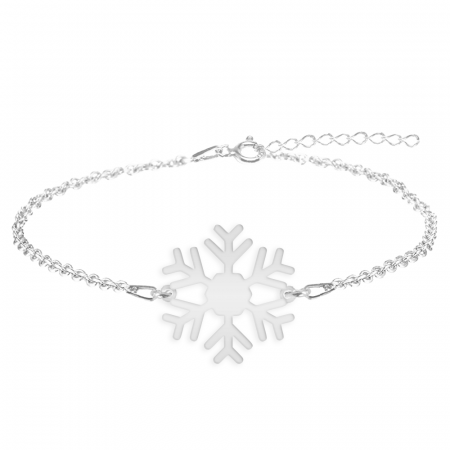Little Snowflake - Bratara personalizata fulg si litera din argint 925 [1]
