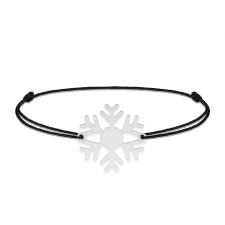 Little Snowflake - Bratara snur personalizata fulg si litera din argint 925 [1]