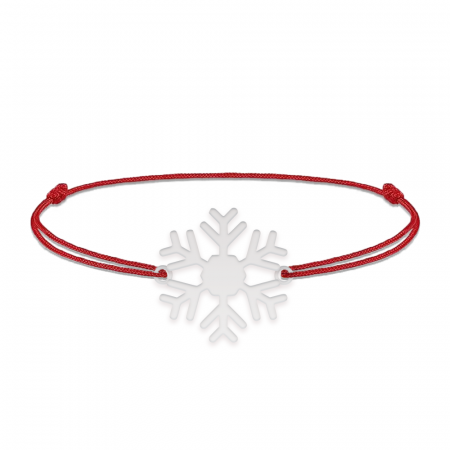 Little Snowflake - Bratara snur personalizata fulg si litera din argint 925 [3]