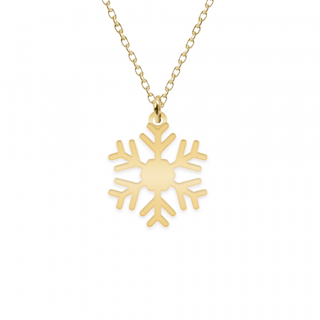 Little Snowflake - Colier personalizat fulg si litera din argint 925 placat cu aur galben 24K [1]