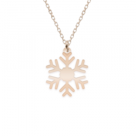 Little Snowflake - Colier personalizat fulg si litera din argint 925 placat cu aur roz [1]