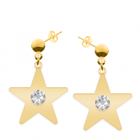 Cercei steluta cu tija - argint 925 placat cu aur 24K [1]