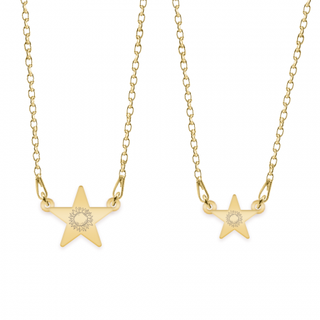 Seturi - Little Star - Set coliere personalizate cu steluta din argint 925 placat cu aur galben 24K