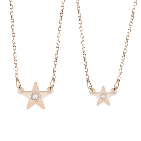Seturi - Little Star - Set coliere personalizate cu steluta din argint 925 placat cu aur roz