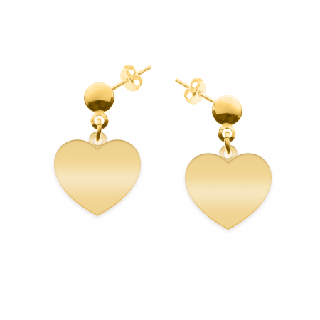 Cercei inimioare cu initiale gravate - argint 925 placat cu aur 24K [1]