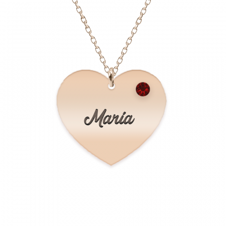 Lolita - Colier inima argint 925 placat cu aur roz si cristal - personalizat cu nume [2]