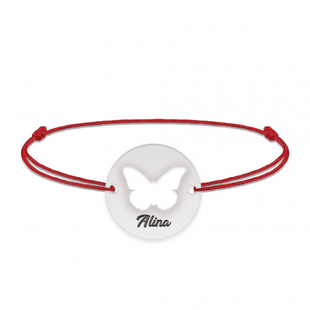 Lolo - Bratara personalizata snur cu fluturas decupat din argint 925 [1]