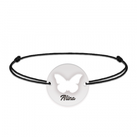Lolo - Bratara personalizata snur cu fluturas decupat din argint 925 [2]