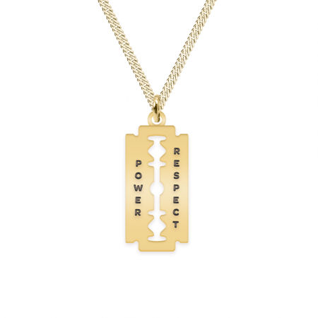 Bijuterii din argint placate cu aur 24K - Louis - Colier personalizat dog tag si lama decupata din argint 925 placat cu aur galben 24K
