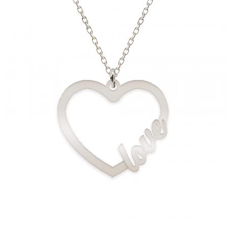 Lantisoare si coliere din argint - Love - Colier personalizat inima argint 925