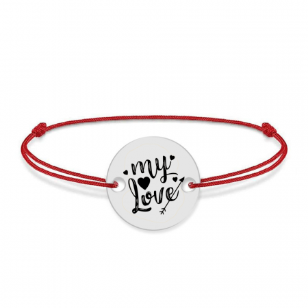Bratari personalizate - Lover - Bratara snur personalizata banut argint 925 cu textul My Love