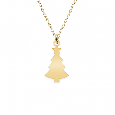 Magic Tree - Colier personalizat bradut si nume din argint 925 placat cu aur galben 24K [2]