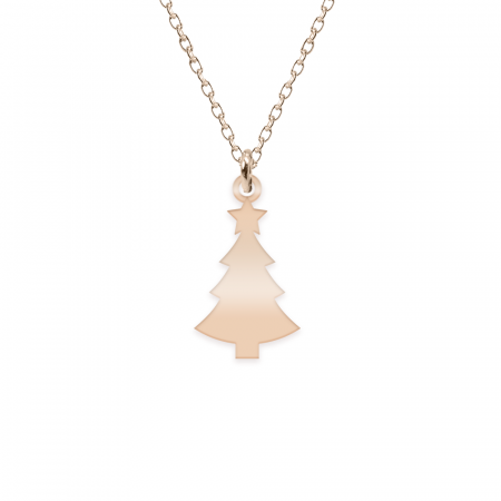 Magic Tree - Colier personalizat bradut si nume din argint 925 placat cu aur roz [2]