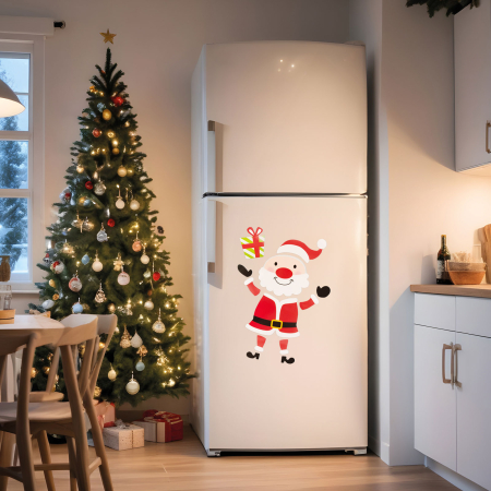 Articole de Sezon, Sarbatori si Evenimente - Magnet pentru frigider de Crăciun - Mos Crăciun asamblabil - 40 x 25 cm