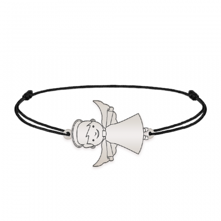 Malaikat - Bratara personalizata snur baietel ingeras din argint 925 [3]