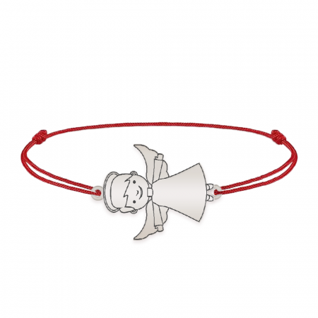 Malaikat - Bratara personalizata snur baietel ingeras din argint 925 [1]