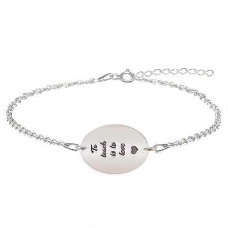 Bratari personalizate - Master - Bratara personalizata absolvire "To teach is to love" din argint 925