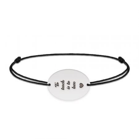 Bijuterii personalizate - Master - Bratara personalizata snur pentru absolvire "To teach is to love" din argint 925