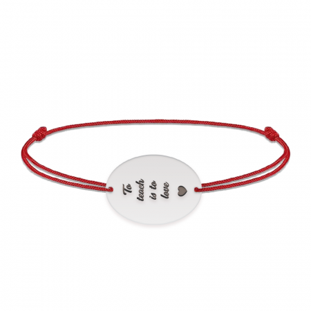 Master - Bratara personalizata snur pentru absolvire "To teach is to love" din argint 925 [1]