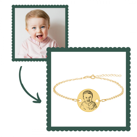 Me - Bratara personalizata cu fotografie si banut din argint 925 placat cu aur galben 24K [2]