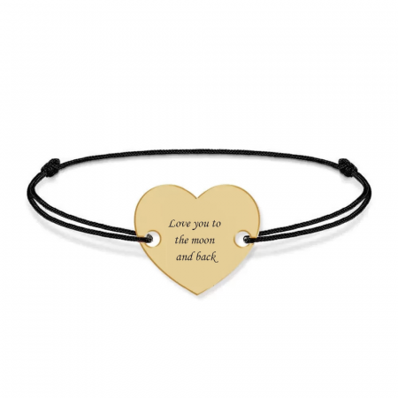 Bratara personalizata snur cu fotografie si inimioara din Aur 14 karate - 0,52 grame, 14x12mm [1]