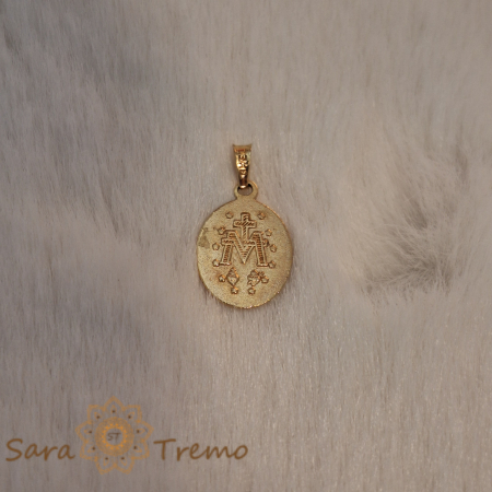 Medalion iconita cu Maica Domnului placat cu aur - 2 cm [1]