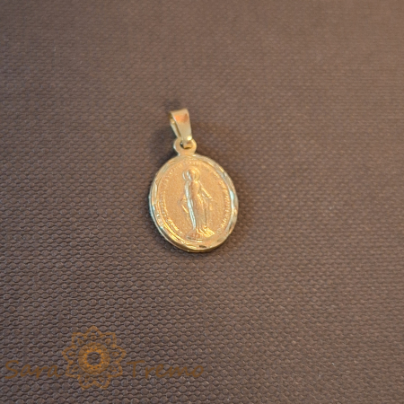 Medalion iconita cu Maica Domnului placat cu aur - 2 cm [0]