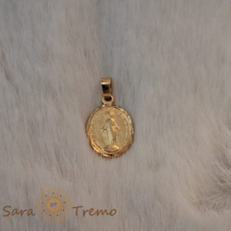 Medalion iconita cu Maica Domnului placat cu aur - 2 cm [2]