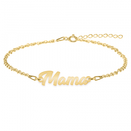 Bijuterii personalizate - Mommy - Bratara personalizata din argint 925 placat cu aur galben 24K- Mama