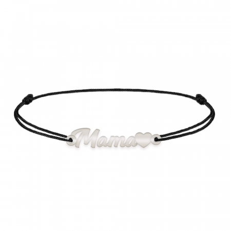 Bratari personalizate - Mommy - Bratara personalizata snur cu inscriptia mama din argint 925
