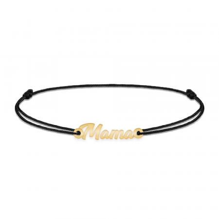 Mommy - Bratara personalizata snur cu inscriptia mama din argint 925 placat cu aur galben 24K [1]