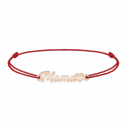 Mommy - Bratara personalizata snur cu inscriptia mama din argint 925 placat cu aur roz [1]