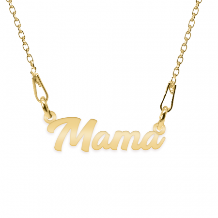 Bijuterii placate cu aur - Mommy - Colier personalizat din argint 925 placat cu aur 24K