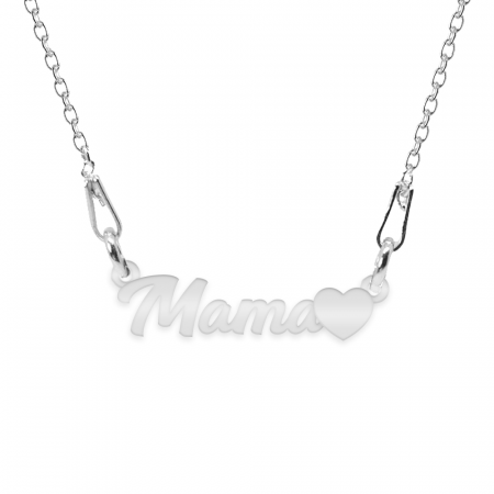 Lantisoare cu nume - Mommy - Colier personalizat inimioara din argint 925 - Mama