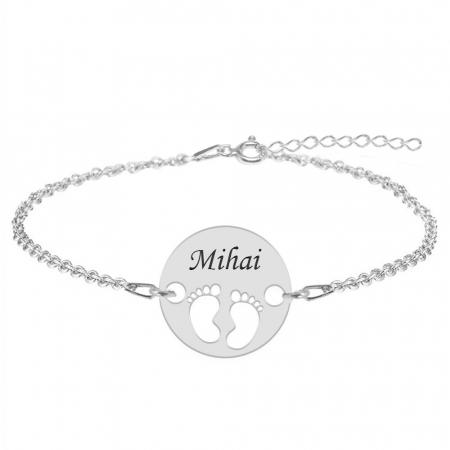 Bratari personalizate - My Kid - Bratara personalizata banut cu nume si talpite