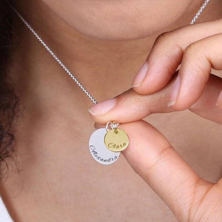 Colier cu banuti din argint personalizat cu nume sau texte - 45 cm [3]