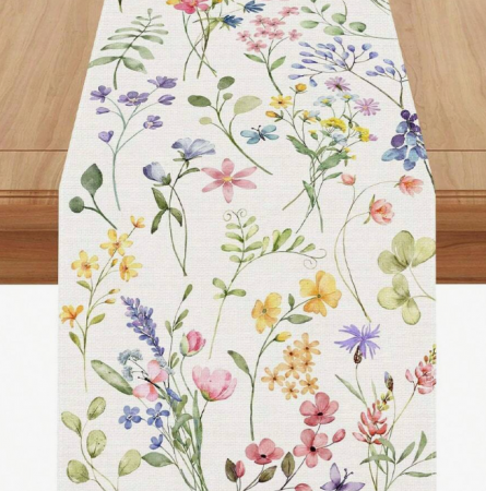 Napron cu flori, 33x120 cm, 100% linen [4]