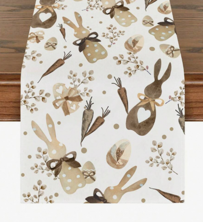 Napron decorativ cu iepurasi si tematica de primavara – 33x183 cm [1]