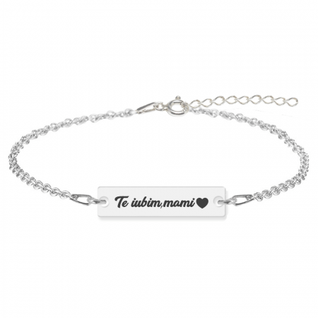 Bijuterii personalizate - Nasty - Bratara personalizata tablita din argint 925