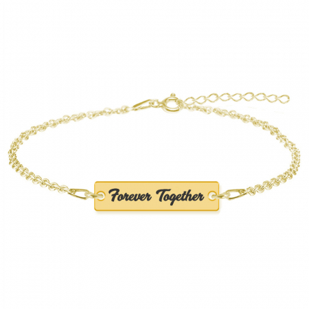 Bratari personalizate - Nasty - Bratara personalizata tablita din argint 925 placat cu aur galben 24K