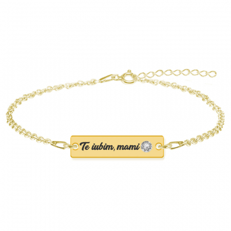 Nasty - Bratara personalizata tablita din argint 925 placat cu aur galben 24K [3]