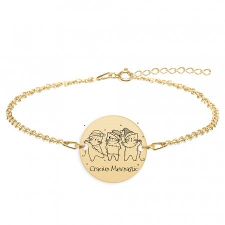 Bratari personalizate - Nathan - Bratara personalizata din argint 925 placat cu aur roz - Craciun Mewnastic