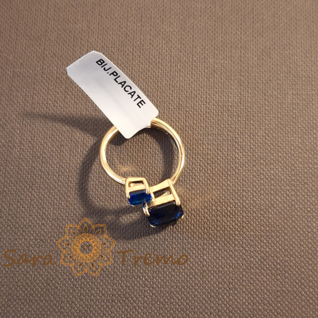 Inel placat cu aur, model geometric nou - marime 7 (diametru 1.7 cm) [1]