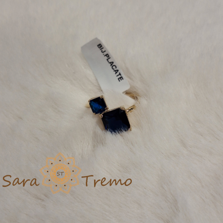 Inel placat cu aur, model geometric nou - marime 7 (diametru 1.7 cm) [5]